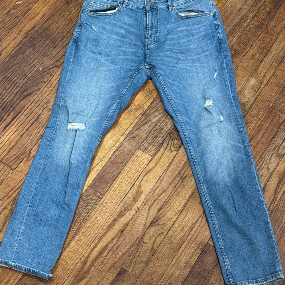 Men's Blue Distressed Jeans